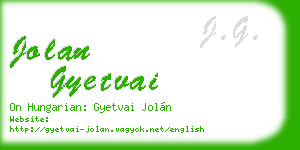 jolan gyetvai business card
